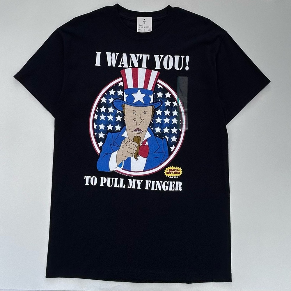 Vintage Y2K Beavis & Butthead Uncle Sam Parody T Shirt Men’s Medium New With Tag